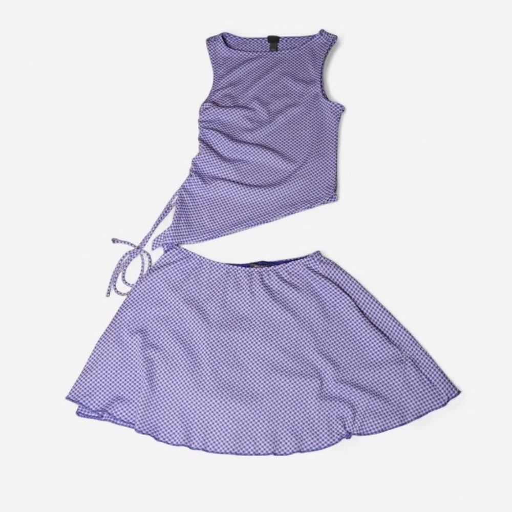 Wild Fable Blue Two-Piece Tank Top and Skirt Set